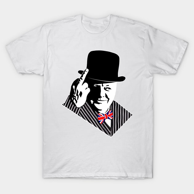 Winston Churchill Middle Finger T-Shirt by reapolo